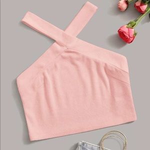 Pink cross crop top- never worn!!
